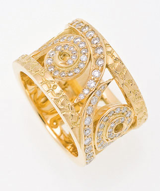 Ring aus 750/- Gelbgold, 84 Brillanten 1,08 ct., Preis: 5.825 Euro